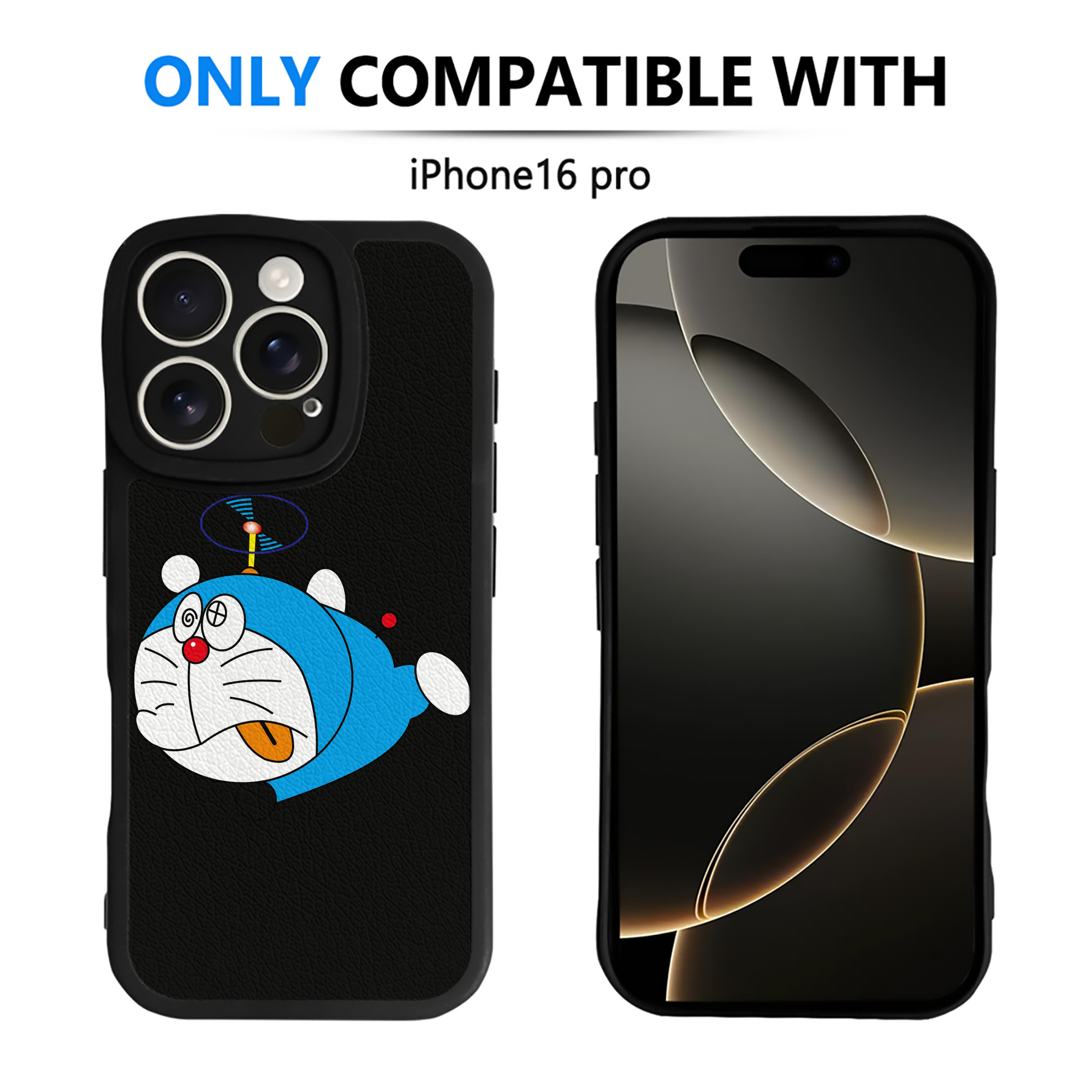 （画像用） ドラえもん Doraemon 【iPhone 16シリーズ対応】シリコンスマホケース（レザー調） 材質：シリコン
